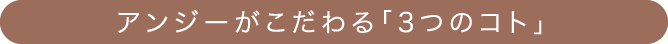アンジーがこだわる「3つのコト」